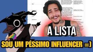 COMEMORANDO QUE EU NÃO ACEITO MUITAS PUBLIS AO VER ESSA FAMIGERADA LISTA!  - REACT PCINI