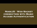 NodeJS : Web Socket connection with Basic Access Authentication