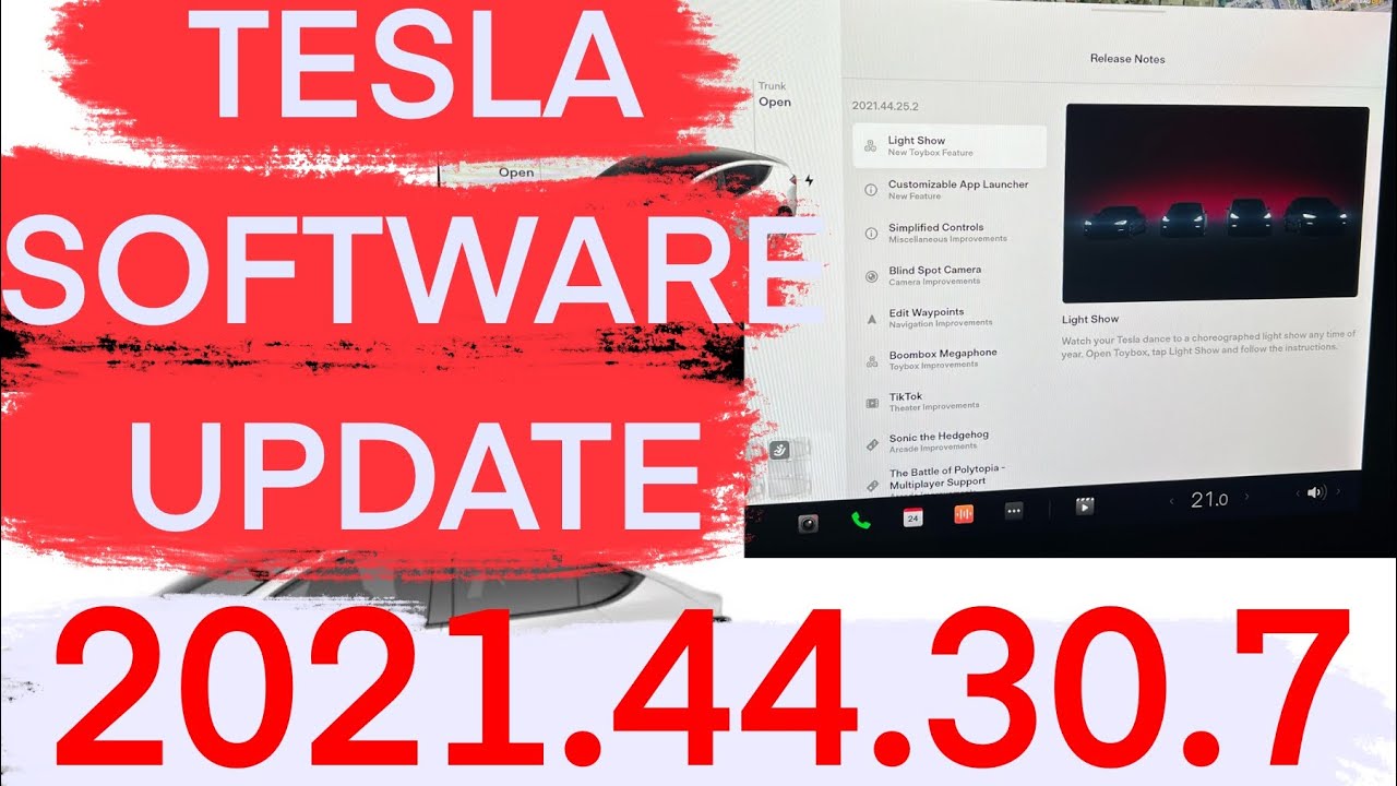 TESLA SOFTWARE UPDATE 2021.44.30.7 @tesla - YouTube