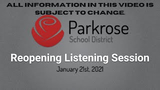 2021.01.21 Reopening Listening Session