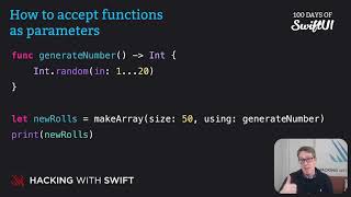 How to accept functions as parameters – Swift for Complete Beginners