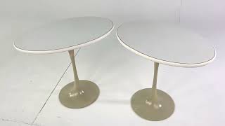 Eero Saarinen for Knoll Style Mid Century Oval Tulip Tables - A Pair