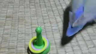 インコのわくわく輪投げ　lovebird playing Quoits toy