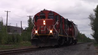 EMD GP9RM 4139 Leads Local Train CN 537 at Marsh Junction - Moncton, NB