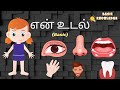 My Body Parts - Tamil | Learn with Sidhiksha | Pre School Learning for Toddlers