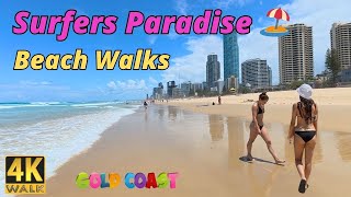 4K Beach Walk Gold Coast Australia 🔥 Hot Sunny Days