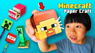 4 Awesome Minecraft Paper Crafts Ideas | Easy DIY for Kids