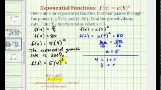Ex: Find an Exponential Function Given Two Points - Initial Value Not Given