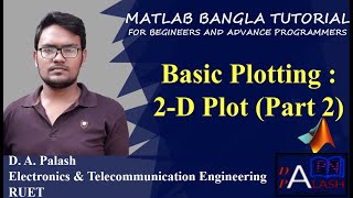 Matlab Bangla Tutorial 9 : Basic Plotting - 2 D Plot ( Part 2 )