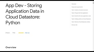 App Dev - Storing Application Data in Cloud Datastore: Python Qwiklab