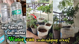 பழைய வாட்டர் கேன் மாடி தோட்டத்திற்கு எவ்வாறு பயன்படுத்துவது ⁉️ |💦 Watercan to Plant's Pot Making