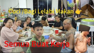 Apai Boy Dan Anak Mencuci/Mak Boy Masak Kaki Daging.Makan Bersama