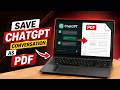 How To Export ChatGPT Conversation as a PDF