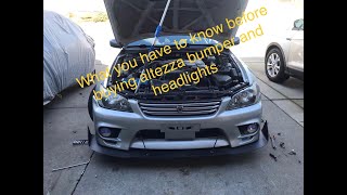 Installing Altezza front bumper on lexus is300 sportcross