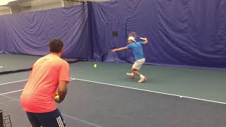 Renzo Olivo grinding it out at Tucker Tennis Academy before the French Open.