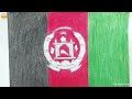 how to draw flag of afghanistan step by step easy drawing tutorial for beginners