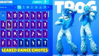 new yeti skin with all new dance emotes 50 - fortnite trog cave