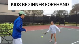 Kids forehand tennis lesson taught by coach Joseph