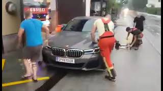 Firefighters in Bled - 66-Year-Old Austrian Citizen Blocked Firefighters with a BMW (August 1, 2023)