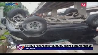 Sebuah Minibus Dikendarai Pelajar Terguling Usai Tabrak Trotoar - LIM 29/03