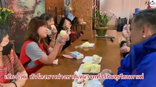 เชียงใหม่ ทัวร์ลงชาวต่างชาติเหมารถทัวร์กินทุเรียนคาเฟ่