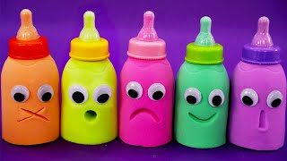 Learn 5 Colors Kinetic Sand in Baby Milk Bottle | Disney Princess,Kinder Joy Surprise Eggs