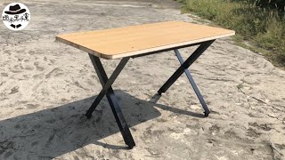 [DIY]塑膠桌子被拆解，用角鐵做一個新的。The plastic table was disassembled and a new one was made from angle iron.