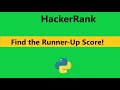 find the runner up score hackerrank solution in python | realNameHidden