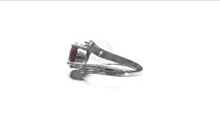 Johareez 3.00CTW Genuine Garnet Solitaire .925 Sterling Silver Ring