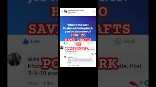 Drafts on Poshmark HOW TO Tutorial. Easy listing hacks #poshmark #reselling #howto #tipsandtricks