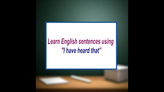 Learn English sentences using \