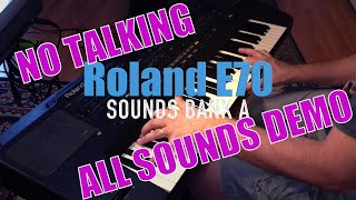 Roland E70 ALL Sounds Demo Bank A | Vintage Synth Arranger Keyboard | No Talking