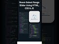 Room Select Range Slider | Using HTML CSS & JS | CSS Animations | #shorts