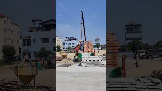 Mobile crane lift panel of euro formwork to site