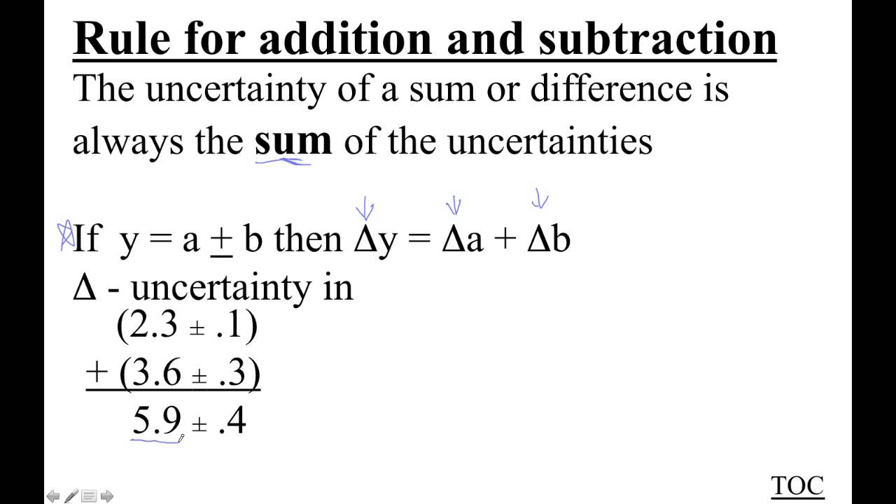 HTPIB00C The Uncertainty Rule For Addition Or Subtraction - YouTube