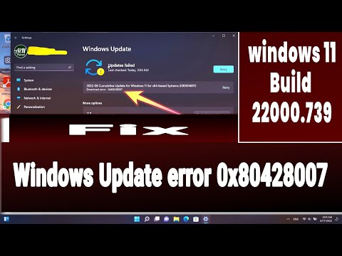 How to Fix Windows Update Error 0x80248007 Windows 11 Build 22000.739 | windows 11 update error