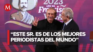 AMLO destaca la presencia del periodista español Ignacio Ramonet en La Mañanera