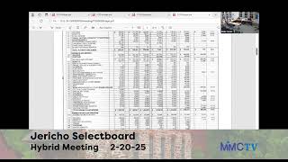 Jericho Selectboard 2-20-2025