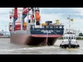 brandnew seaship nordana star pcsx imo 9721645 ferus smit passing emden sealock 2 tugs