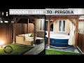 Building MODERN wooden DIY lean-to pergola with HOT TUB /patio cover / polycarbonate sheet roof