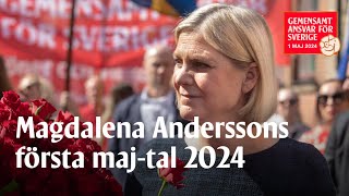 LIVE: Magdalena Andersson talar på första maj 2024 – direkt från Göteborg