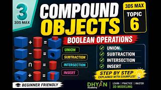 3DS Max Compound Objects Tutorial | Union, Subtraction & Intersection Explained