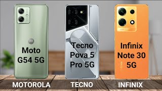 Motorola G54 5G Vs Tecno Pova 5 Pro 5G Vs Infinix Note 30 5G | Full Comparison | Technical Genie