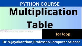 How to Create a Multiplication Table Using a For Loop in Python