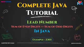 Lead Number In Java Explained Step-by-Step | Master In Looping in Java