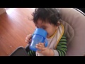 liam drinking from the avent drinking cup.