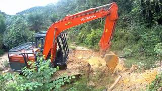 aktivitas pengerukan sirtu dilahan basah: excavator Hitachi