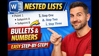 How to Create Nested Bullet & Numbered Lists in Microsoft Word | Multilevel Lists Step-by-Step