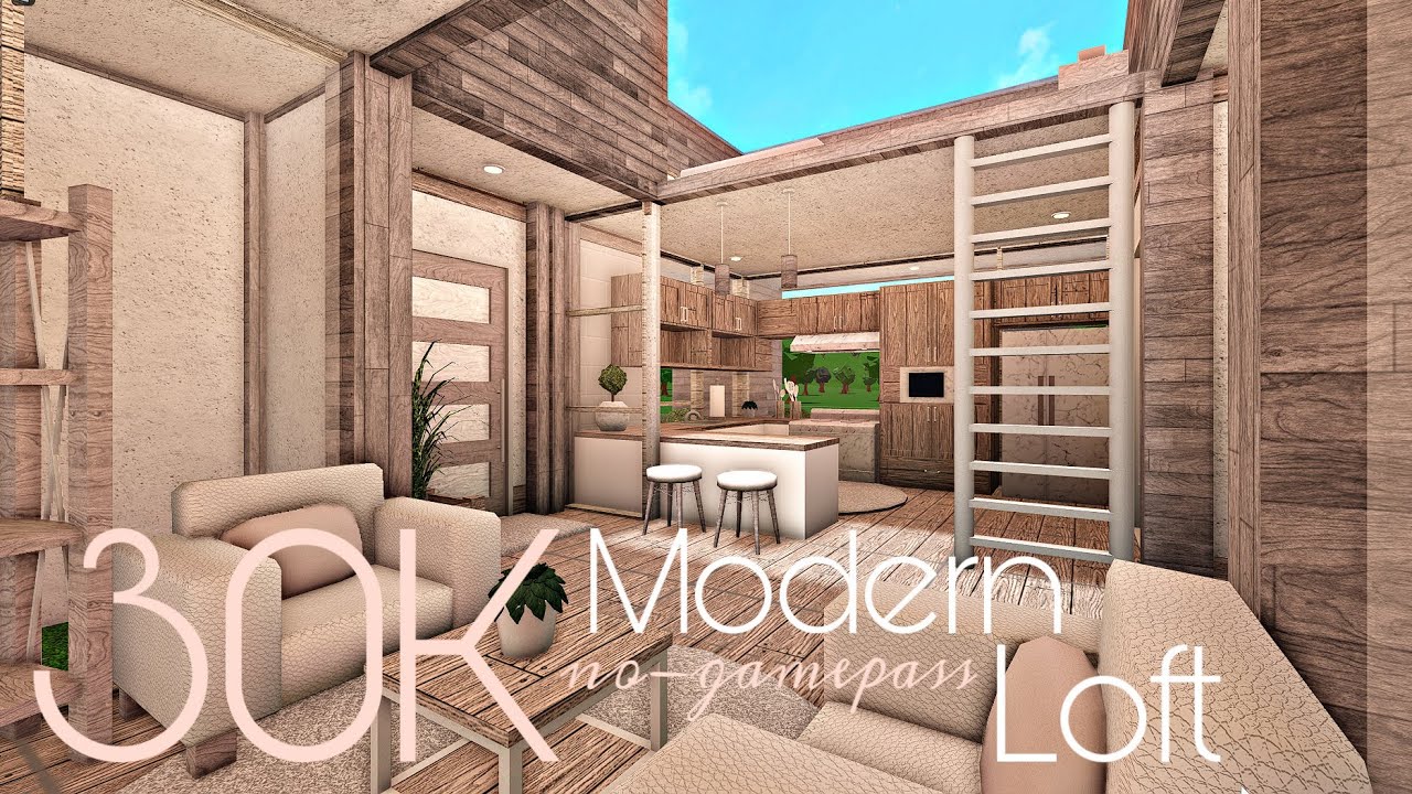 BLOXBURG: 30K MODERN LOFT | NO-GAMEPASS - YouTube