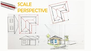 HOW TO DRAW 2 POINT PERSPECTIVE ON SCALE.